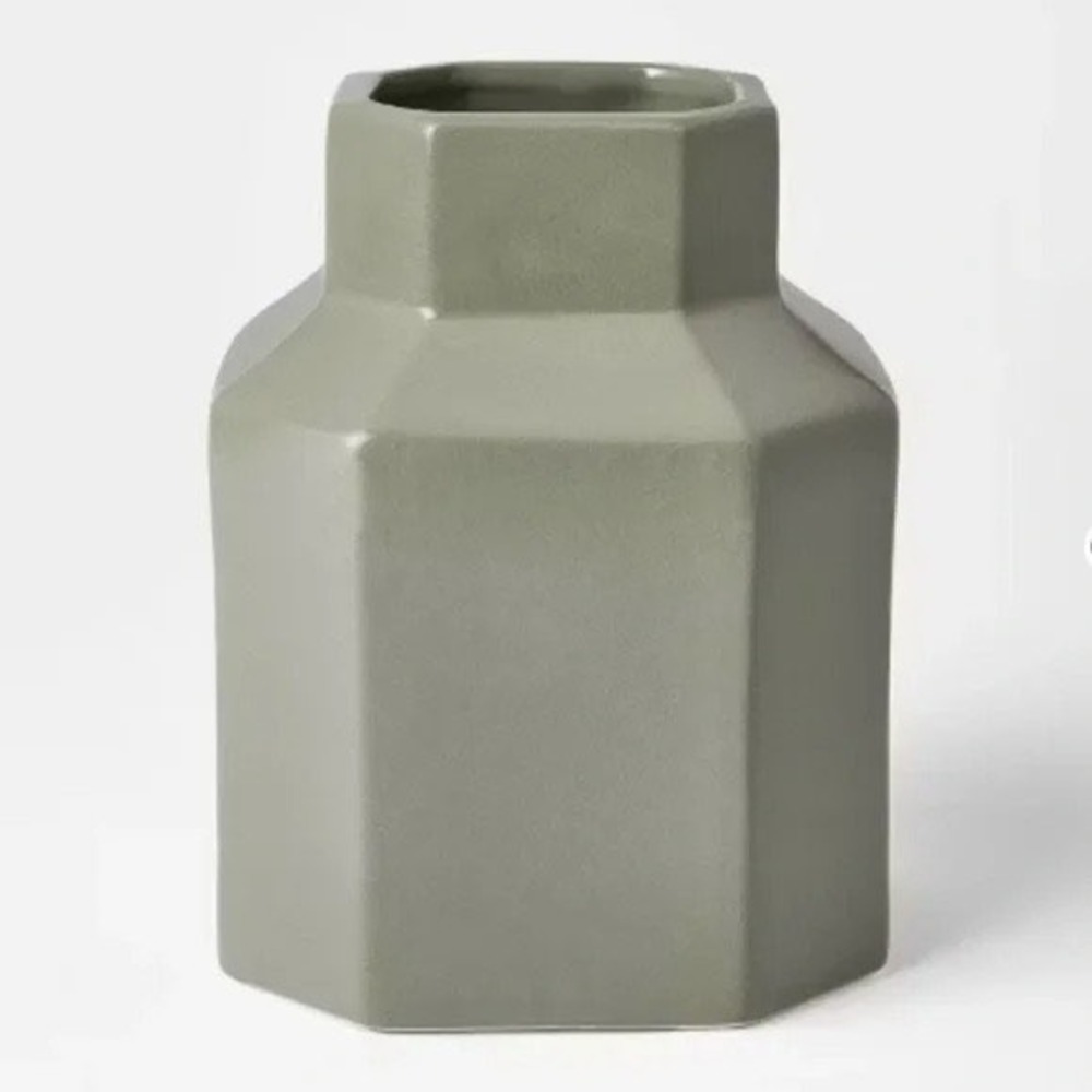 Glossy Green Ceramic Octagon Vase – Threshold Studio McGee, Target Spring 2025